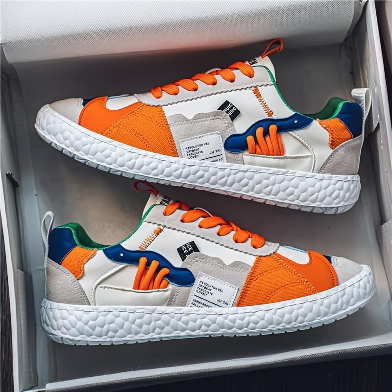 Men's Fashionable Casual Sneakers - Solid Color, Thick Sole, Non-Slip & Durable, Lace-Up, Versatile for All Seasons3