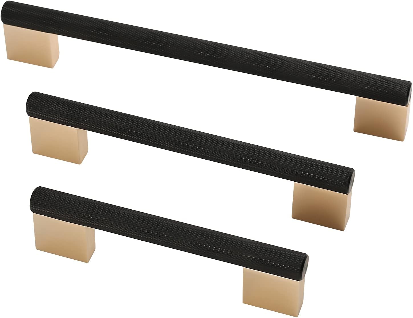 ROMATEE 6 Pack 7 Inch Hole Center(178mm) Black and Gold Knurled