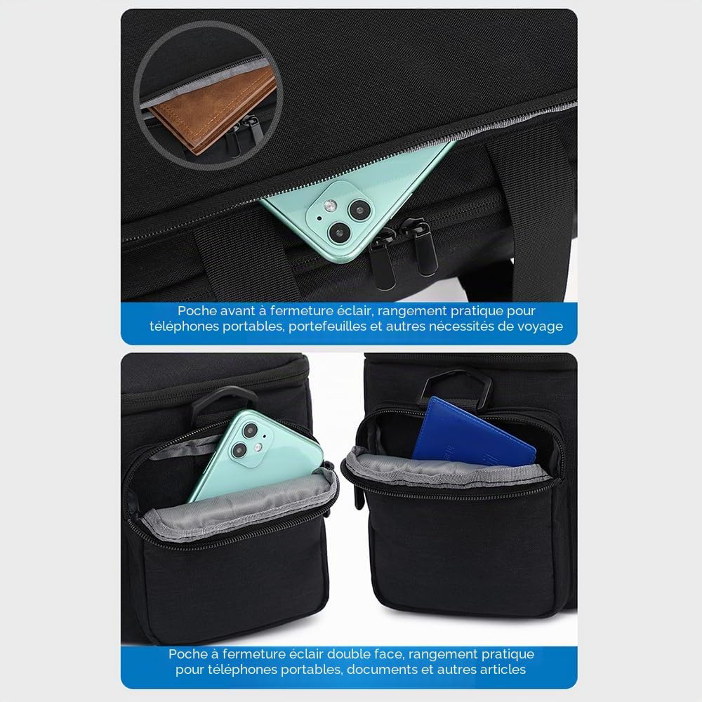 Andoer Sacoche pour appareil photo, sac à bandoulière pour appareil photo de voyage, sacoche pour appareil photo reflex imperméable et résistant aux chocs avec cloisons amovibles et bandoulière