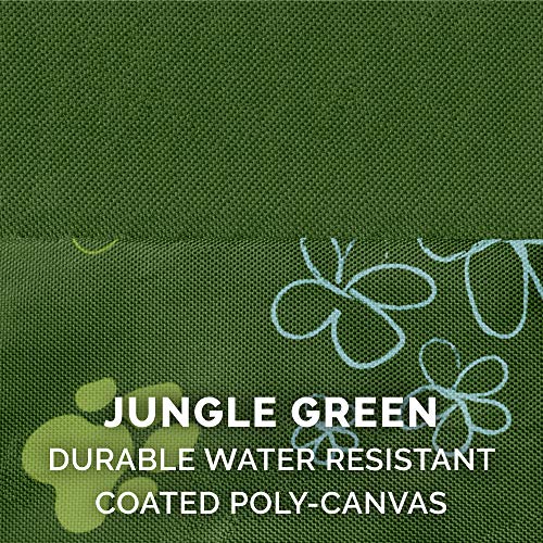 Image of Furhaven Water-Resistant Pillow Dog Bed for Small Dogs w / Removable Washable Cover - Indoor & Outdoor Garden Print Mattress - Jungle Green, Small