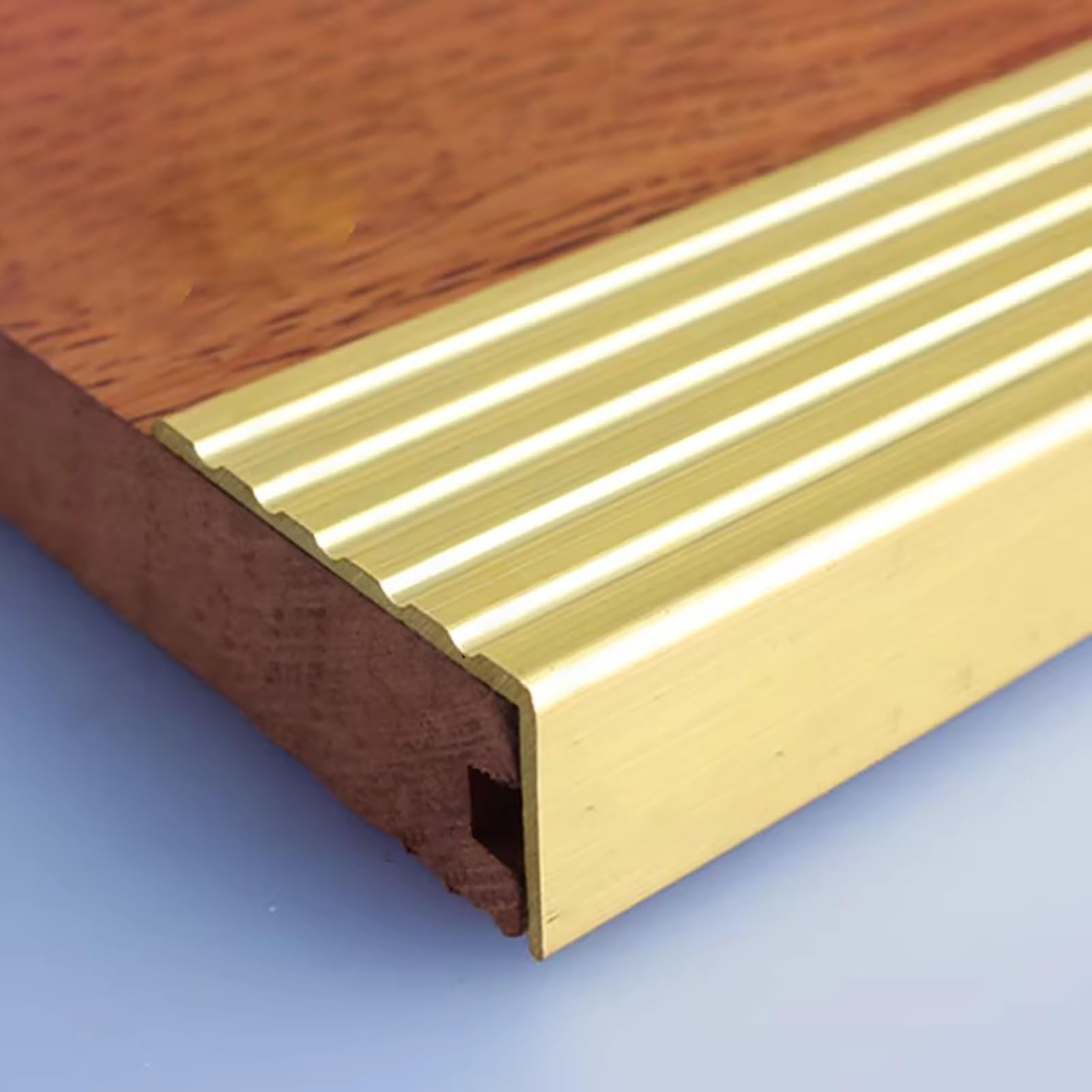 Perfil de Transición Perfiles Latón Extra Estrechos para Remates de Escaleras, Protector Antideslizante Forma L Para Bordes Escaleras, 18 25 28 30 34 38 48mm(38x18mm(1.5x0.71"))