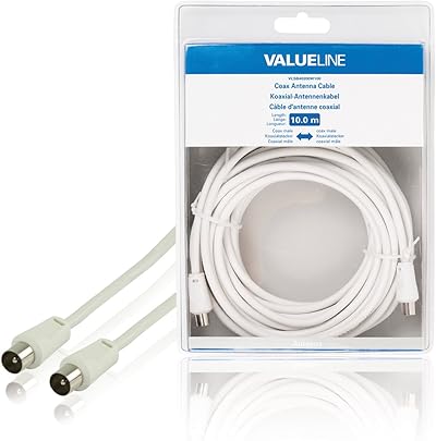 Valueline VLSB40200W100 Cavo Antenna Coassiale Maschio Maschio Bianco Valueline VLSB40200W100 Cavo Antenna Coassiale Maschio Maschio Bianco