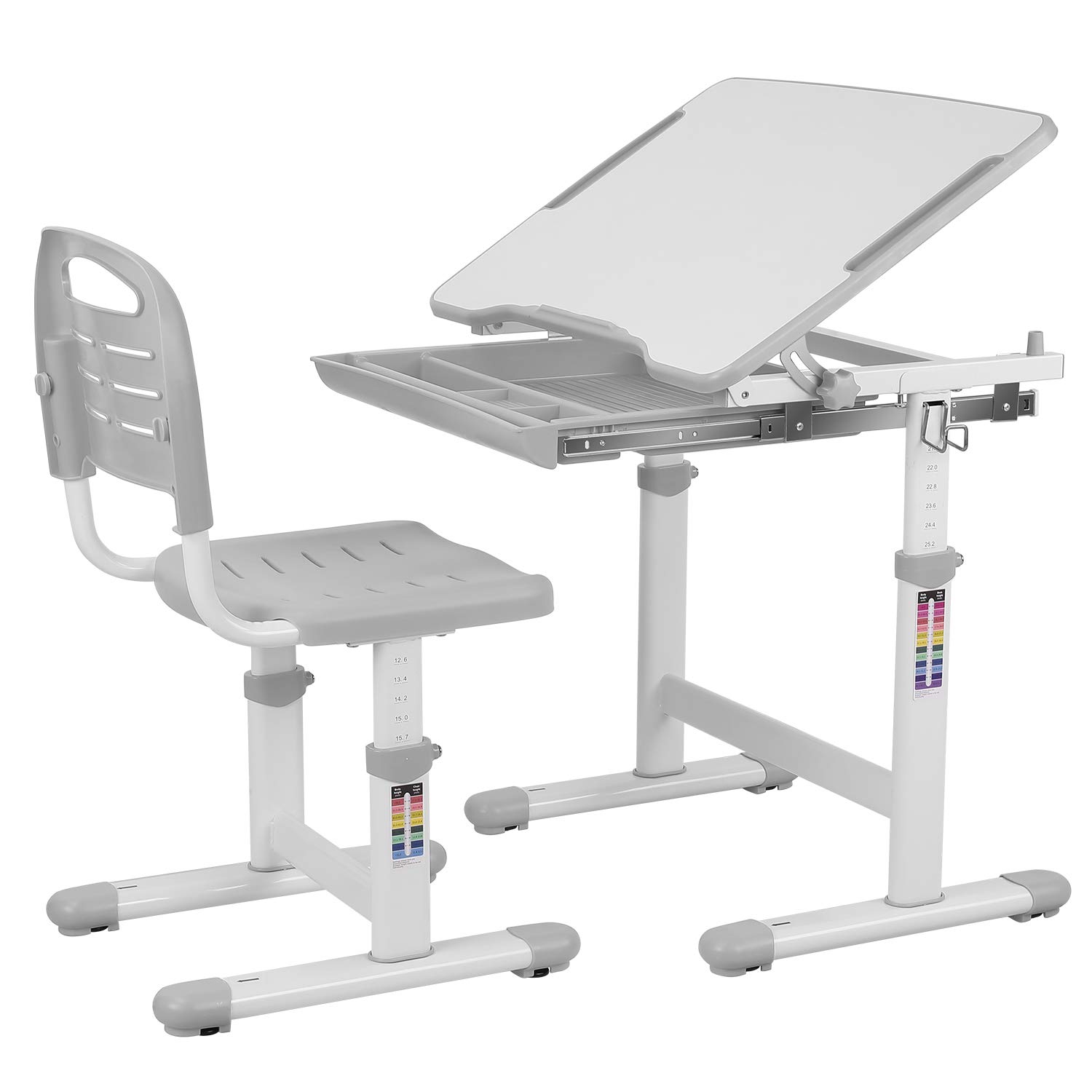 Buy POTBY Kids Desk and Chair Set, Height Adjustable Children Study