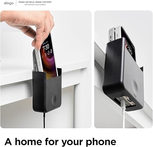 Miniatura 4 de elago Soporte para teléfono compatible con todos los modelos de teléfono montaje con tornillo, carga con cable disponible, organizador de