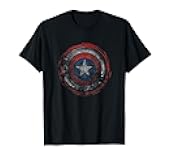 Comics Distressed Painted Captain America Shield T-Shirt