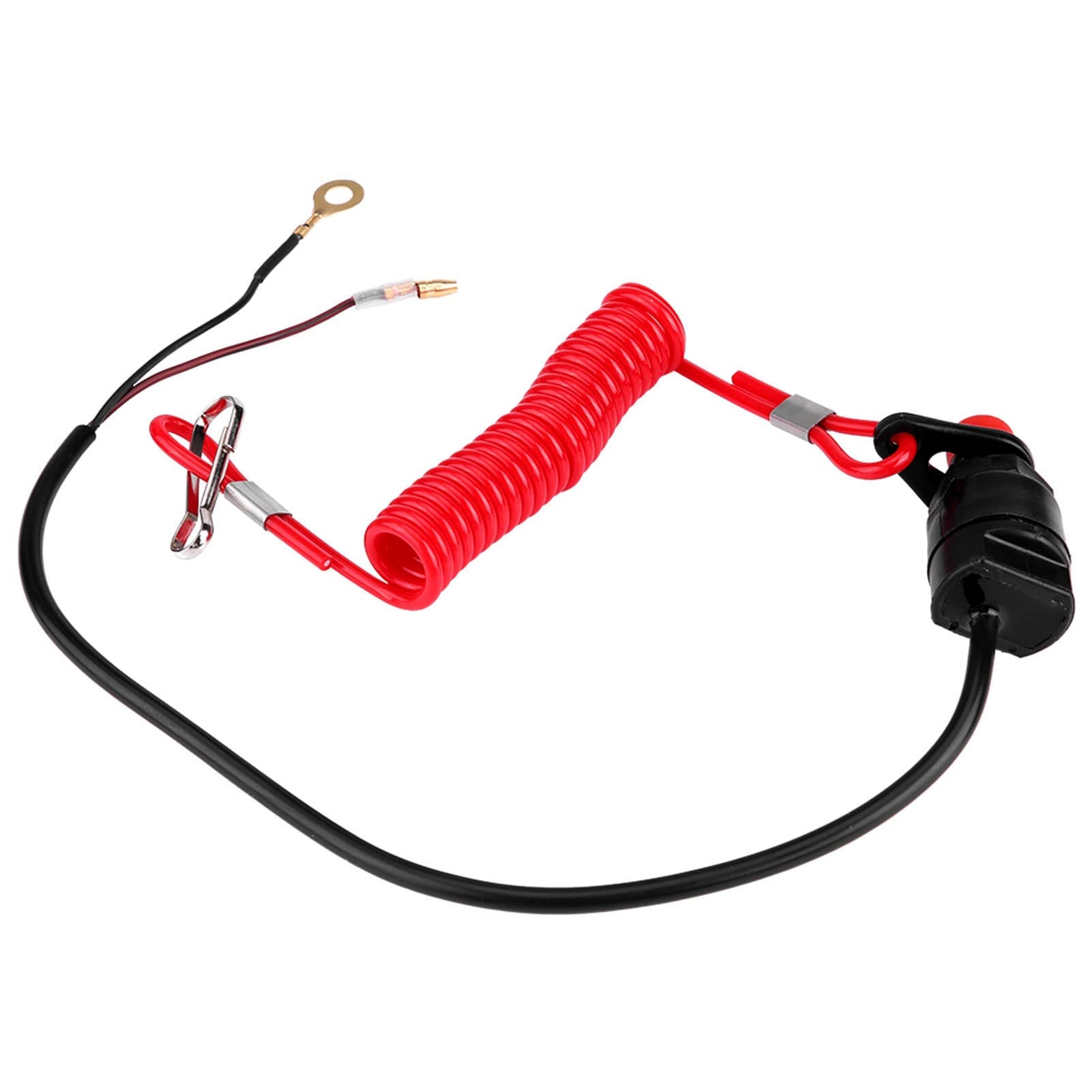 Emergency Engine Kill Switch with Flexible Cord Tether, Universal Outboard Engine Ignition Stop Switch Key Boat Lanyard for Most ATVs and Motorcycles