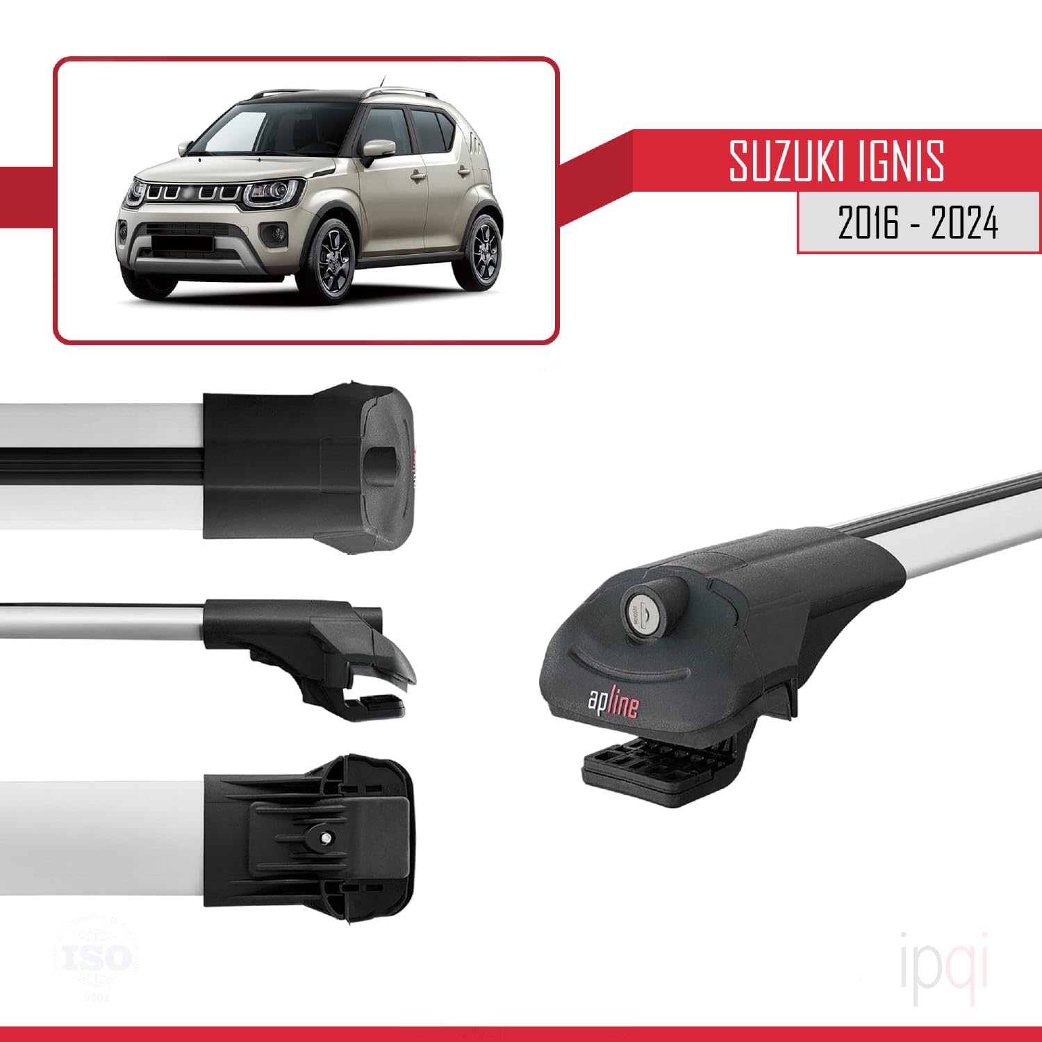 Suzuki Ignis 2016-2024 Ace-1 Barre Tetto Portapacchi Auto Barre Portatutto Grigo Alluminio 2 Barre