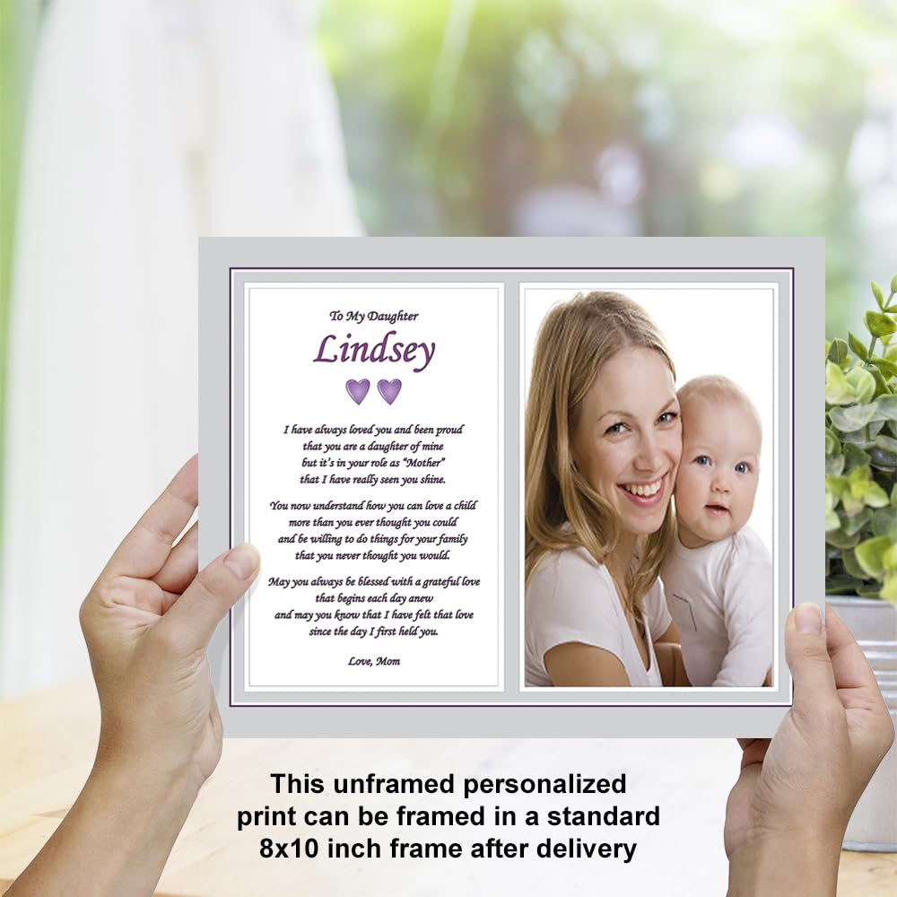 Daughter Gift from Mom, Dad or Parents, Poem Praising Her for Being a Good Mother, 8x10 Inch Personalized Custom Print