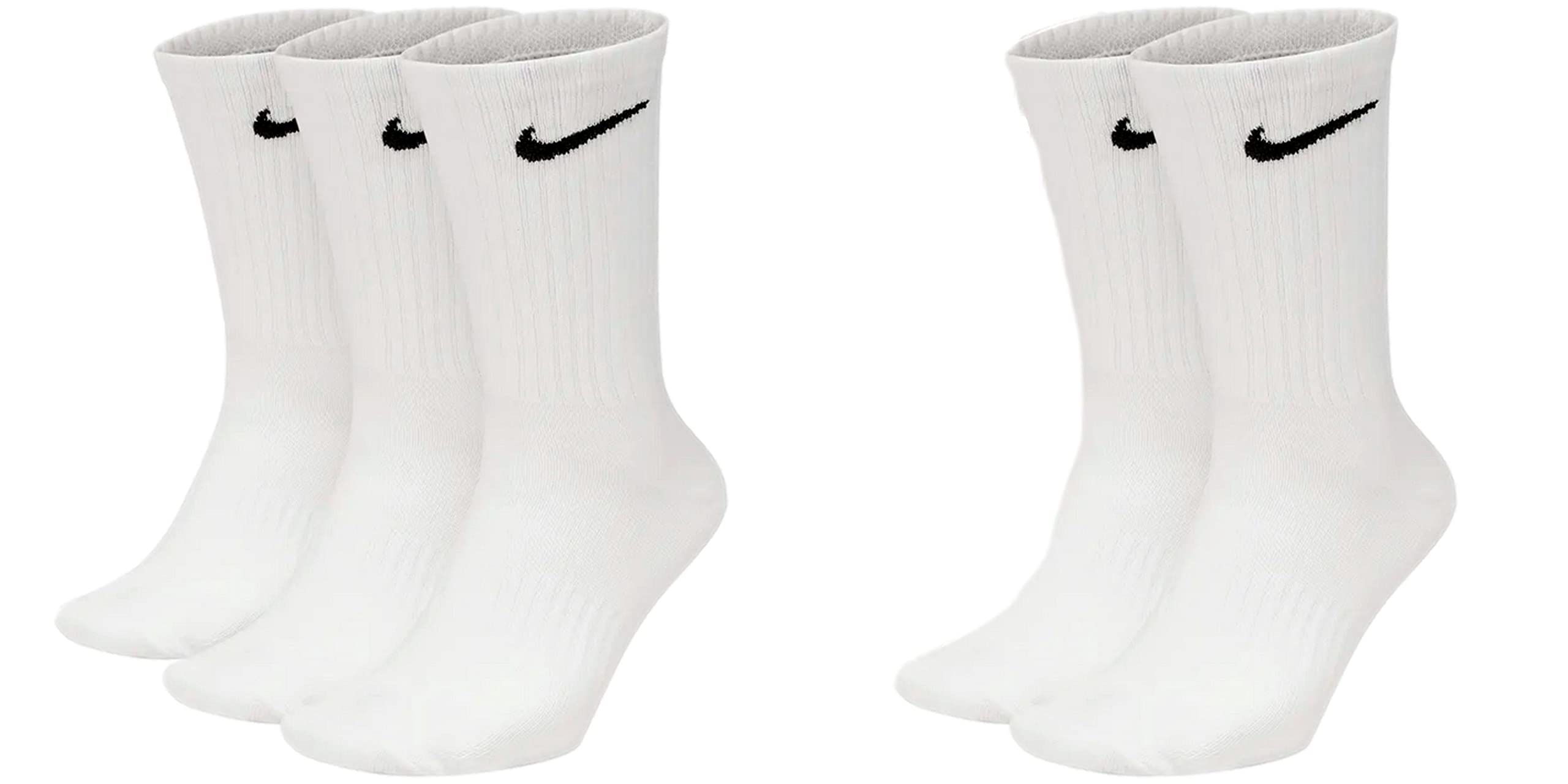 Nike Everyday Lightweight Crew SX7676 Lot de 5 paires de chaussettes de tennis Blanc/​noir/​gris, Blanc., 38-​42