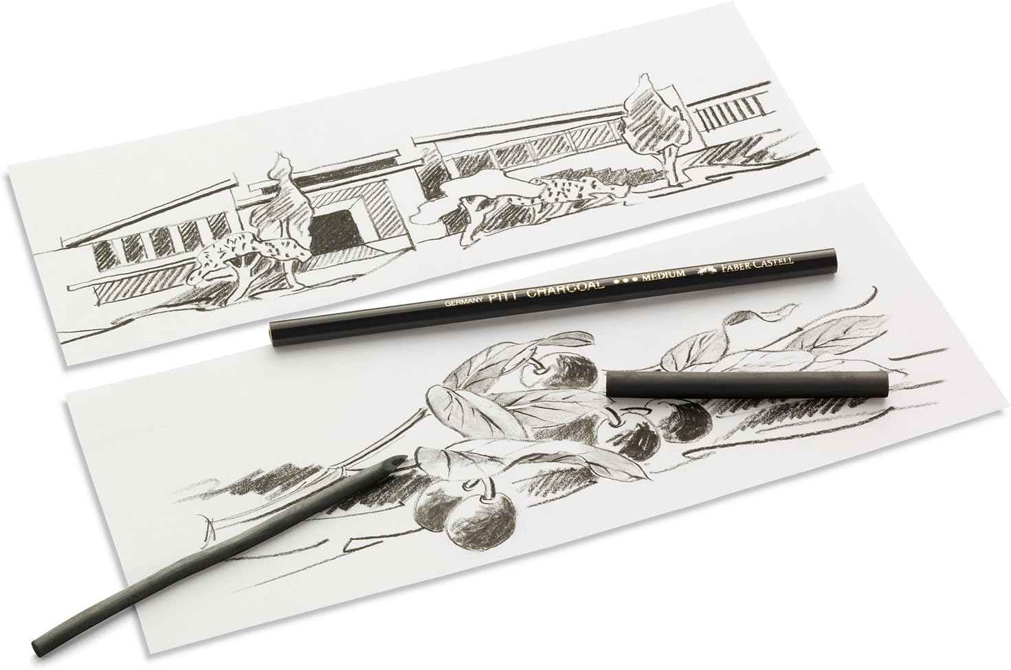 Faber-Castell 129118B Drawing Charcoal Natural Pitt 6 – 11 mm Set of 30