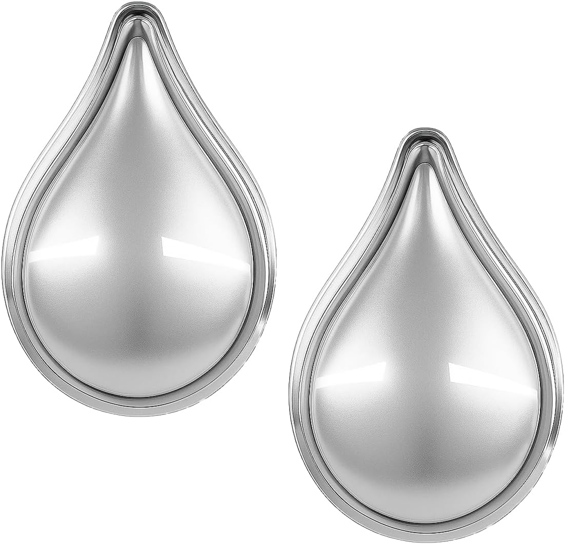 2PCS Car Mini Hooks, Teardrop Shape Zinc Alloy Auto Dashboard Hanging Holder, Multifunctional Self‑Adhesive Car Interior Organizer for Cable Key Purse(Silver)