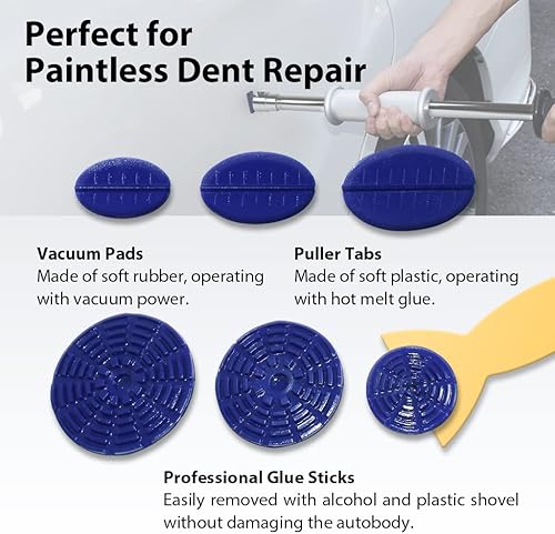 Miniatura 4 de FIRSTINFO - Kit neumático de extracción de abolladuras, martillo de succión al vacío, pistola de pegamento, palos y 10 pestañas de extracción