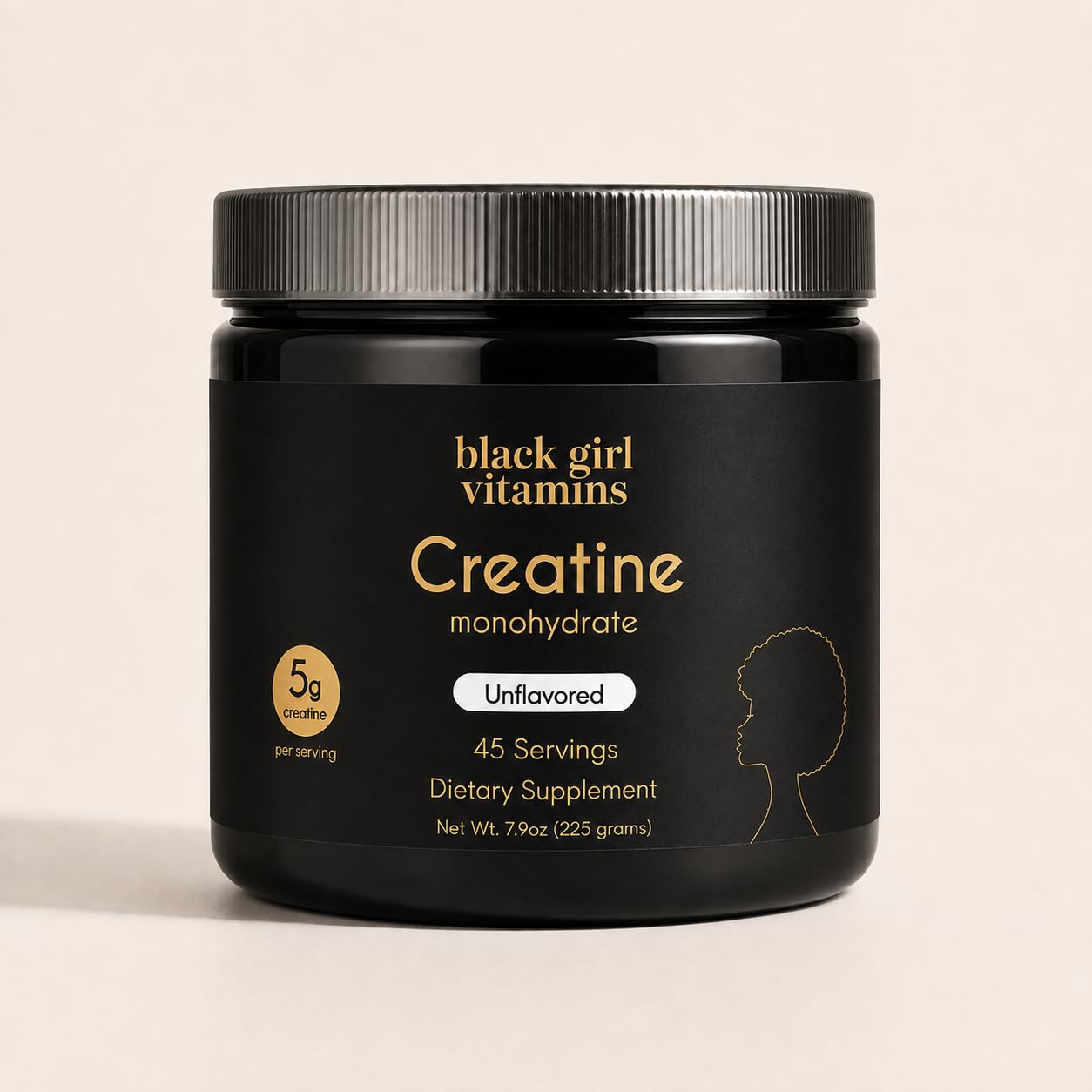 Black Girl Vitamins Creatine Monohydrate Powder, Glute Growth, 45 Servings