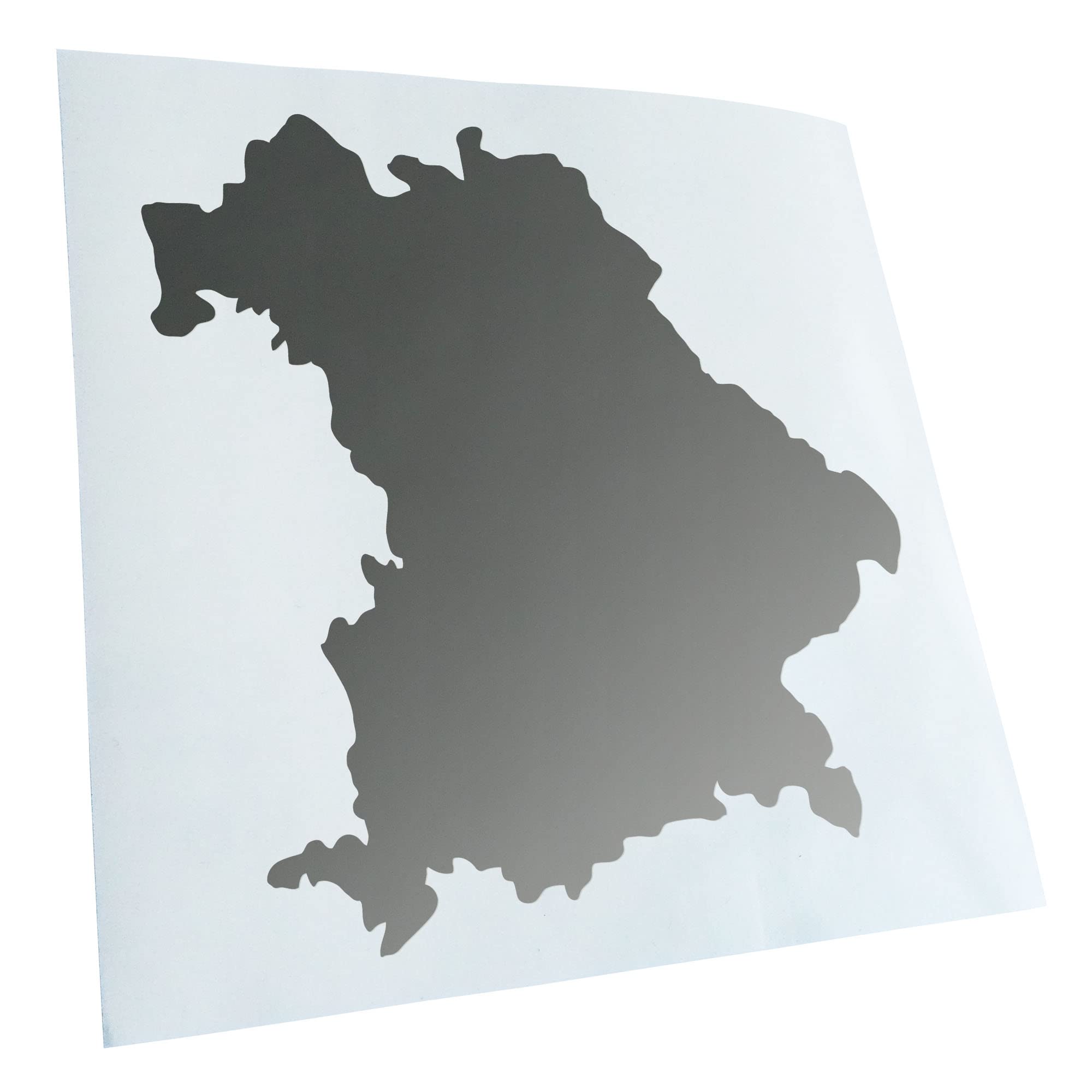 Kiwistar - Car Sticker - Silver - 24 x 22 cm Bavaria Germany Silhouette - Rear Window Car Sticker Weatherproof for Car Truck Moped Truck - Sticker Exterior Self-Adhesive Tuning Accessories for Windows