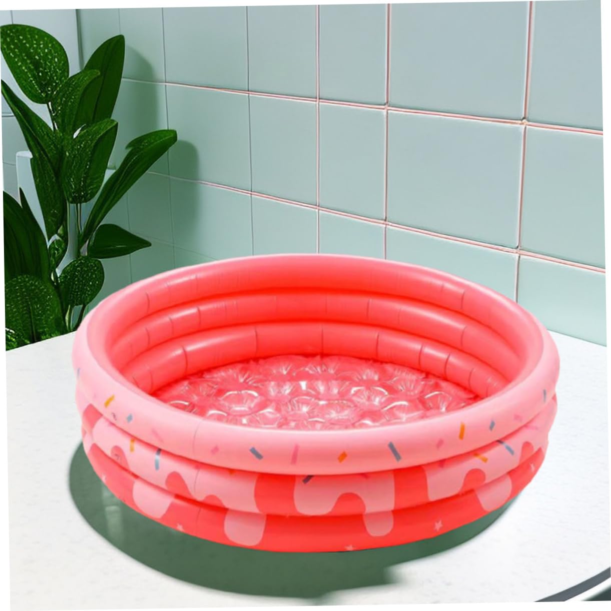 Grueso PVC Piscina Inflable Redonda Rosa de Niños