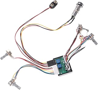 1 Set Line Guitar Parts Eq Preamp Circuit Guitar Pickup 3- Band Guitar Circuit Universal Wiring Harness Diy Guitar 500k Pot Push 2 Humbucker Pickups Plastic Pickup Truck Bass