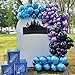 Black Purple Blue Balloons Arch Kit,114pcs Galaxy Balloon Garland Kit with Metallic Balloons for Birthday Graduation Baby Shower Video Game Party Outer Space Party Decorations