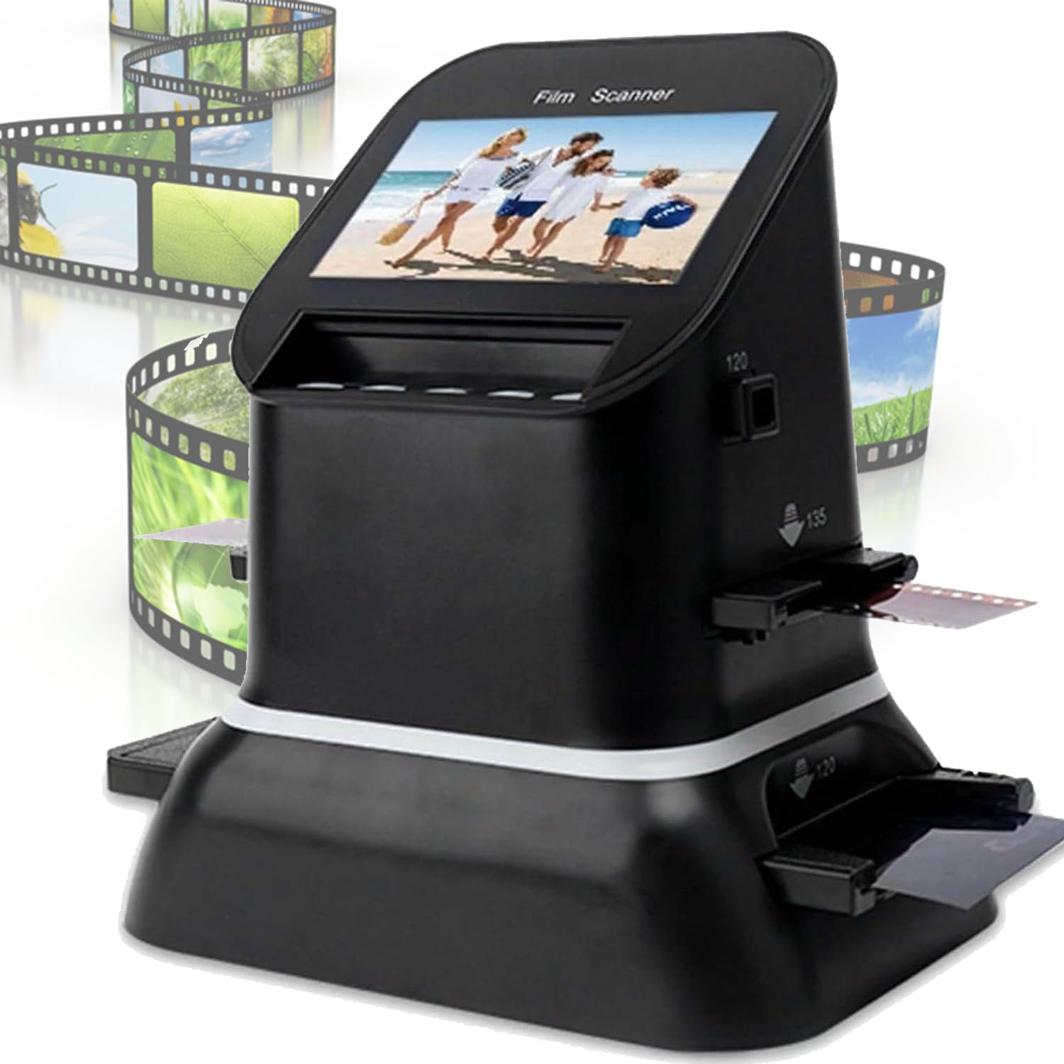 Scanner per Diapositive E Negativi 22 MP, Convertitore Ad Alta Risoluzione con Display 4,3", Scansione Rapida HD per Pellicole 35 Mm/120/126/127 E Vecchie Foto