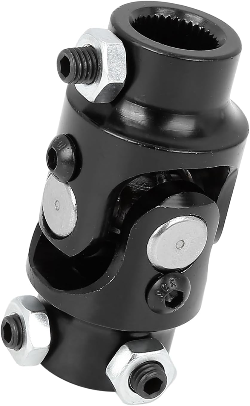 3/4"-36 Spline x 3/4" DD Black Car Steering U Joint Coupler for Mustang II Power Rack Durable Material