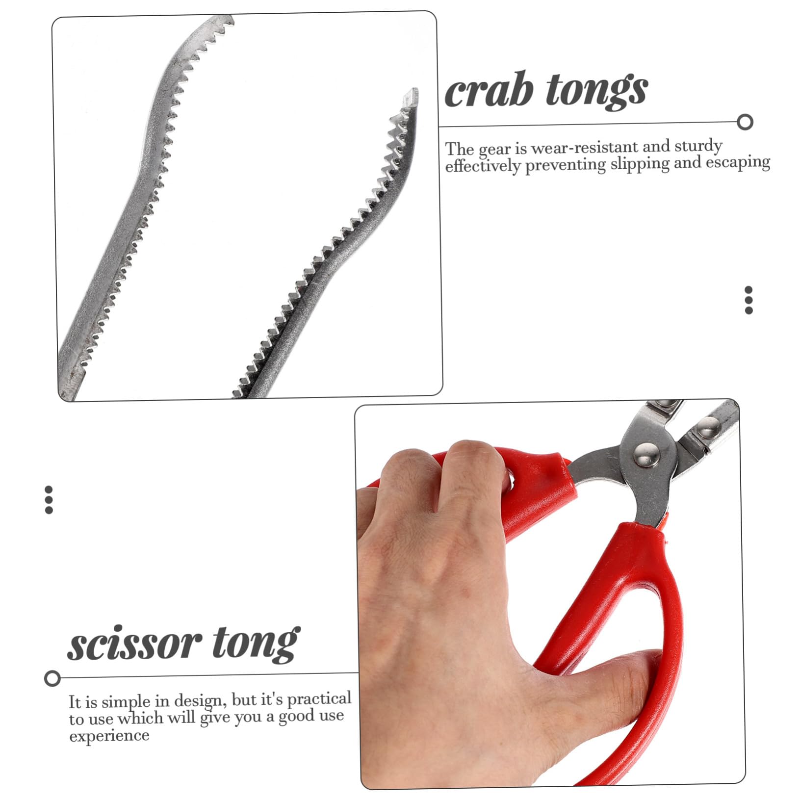ERINGOGO Pince à Crabes Portable en Acier Inoxydable Manche Antidérapant, Outil Multifonction Pratique pour Attraper Poissons et Crabes en Milieu Aquatique