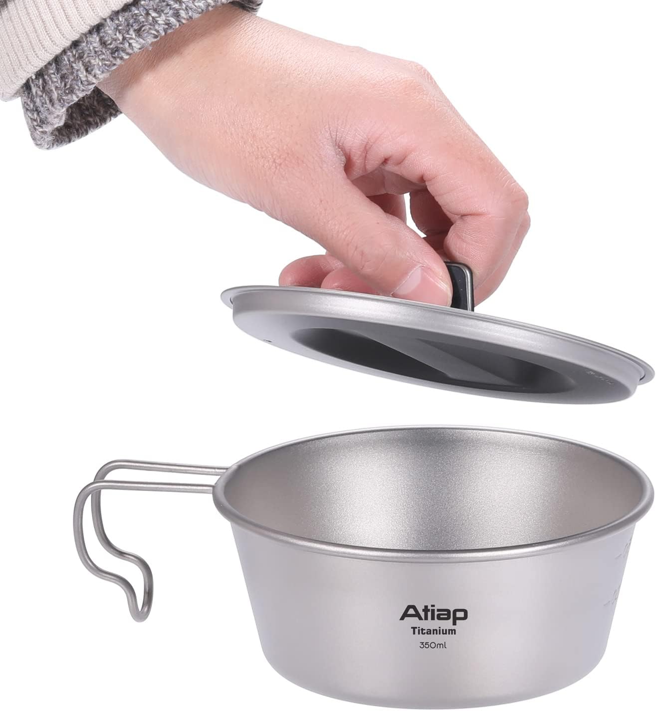Sierra Cup Bowl Pot Titanium Bowl Cookware 350ML 520ML for Outdoor Camping Hiking Picnic BBQ (350ML)
