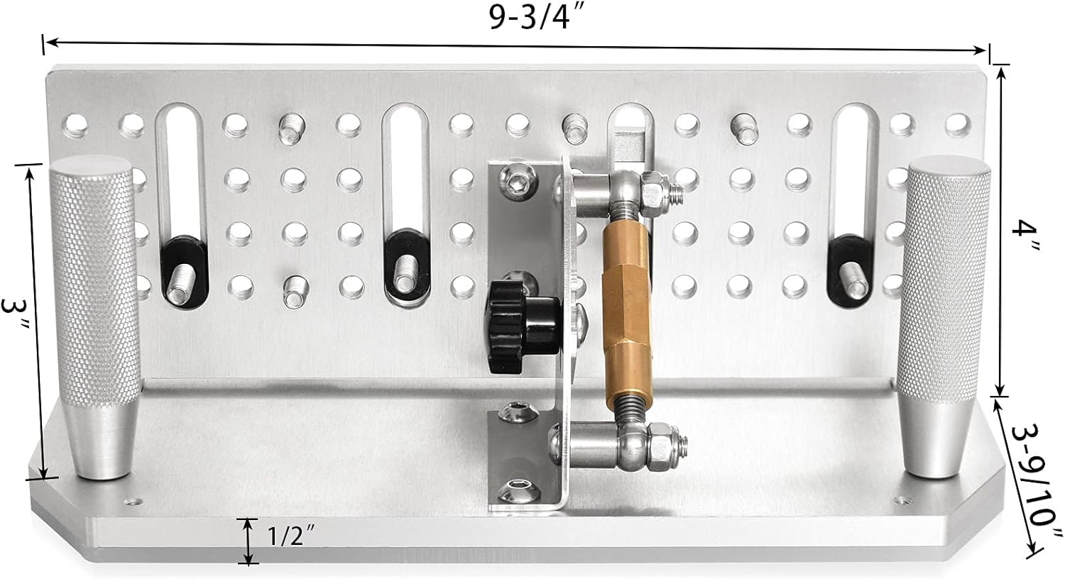Belt Grinder Knife Jig, 9-3/4’’ Long Sharpening Locator Adjustable Angle -5°~ 25°, Belt Knife Sharpener Jig with Dual Press Plates,Knife Making Angle Grind Guide for Belt Sander Machine