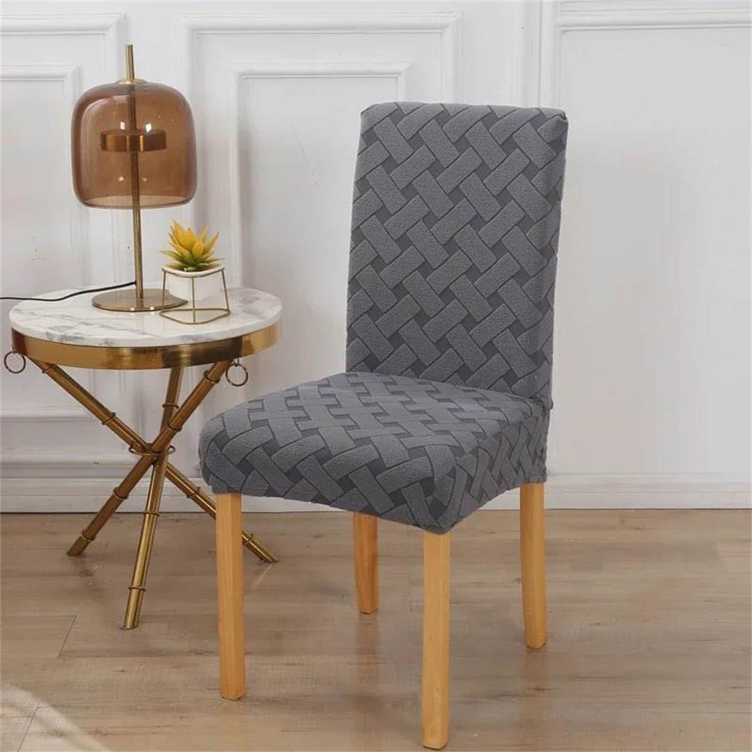 NMVAWIPT 4-Pack Textured Stretch Chair Covers, Machine Washable Dining Seat Protectors with Secure Elastic Fit for Home & Commercial Decor(#2)