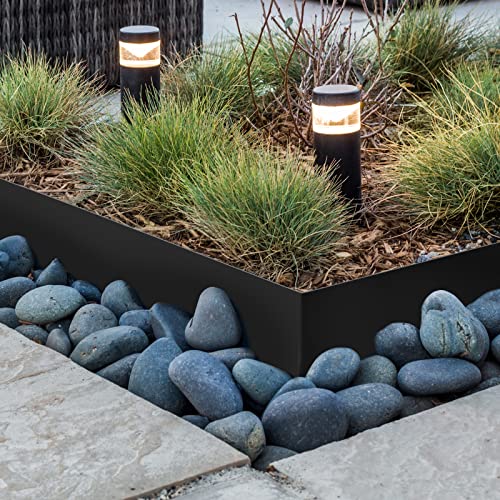 Worth Garden 6-Pack Galvanized Steel Landscape Edging W/Black Powder Coating - 40" L X 6.5" H Strips - Hammer-In 16-Gauge Metal Edging Border W/ 7 Clips & Gloves - Edge For Lawn Yard (20Ft Total) #TOP4
