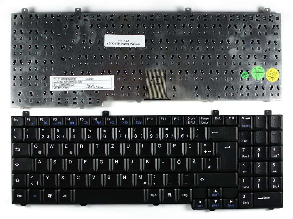 Clavier pour ordinateur portable de remplacement Alienware Aurora M9700 noir allemande - 2