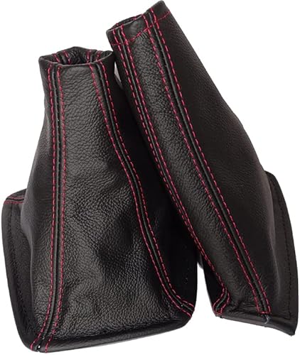 Ltd Compatible con la bota de freno Shift & E para Nissan Skyline R32 1989-1994 con costuras rojas de cuero