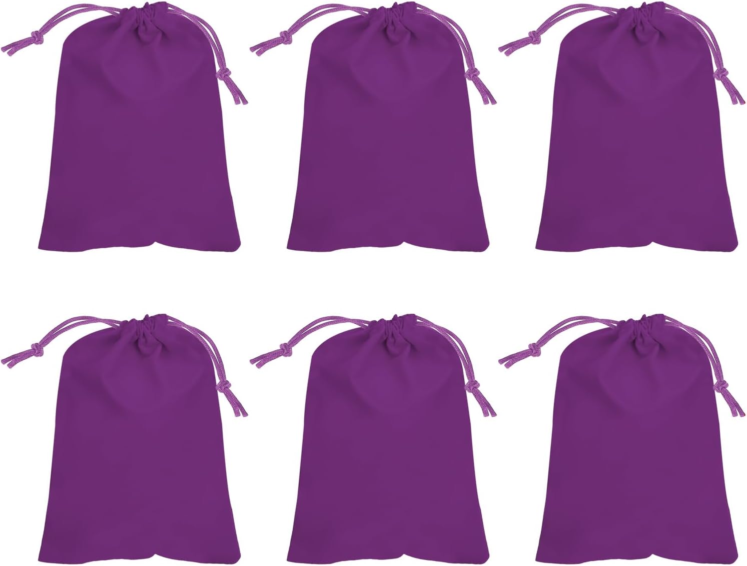 PATIKIL 6 Pcs Velvet Drawstring Bags, 8 x 10 Inch Large Velvet Cloth Jewelry Gift Pouches with Drawstring, Favor Candy Bag Dust Bag for Wedding Birthday Party Christmas, Purple