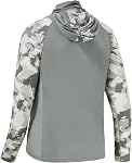 BASSDASH Men's UPF 50+ Camo Hoodie Shirt with Mask Long Sleeve Sun Protection Neck Gaiter Hooded Tee for Fishing Hiking