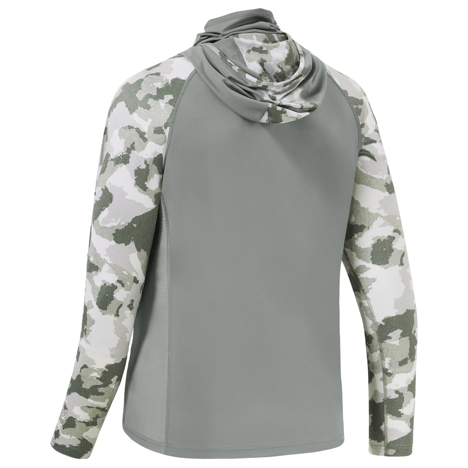 Bassdash Sudaderas con Capucha para Hombre Protección Solar UPF 50+ con Máscara de Manga Larga Cuello Camiseta para Pescar Caminatas