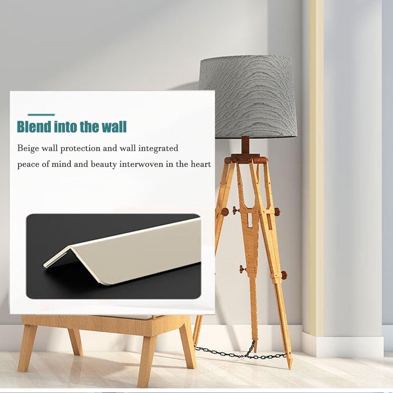 Protecteur de Bord Mur Garniture D'angle D'angle En PVC Protecteur De Bord De Mur, 50 - 157 CM Bouclier D'angle Pour Murs Pouvant Être Peints Pour Protéger Les Murs Du Chien À Mâcher, Bandes De Bordur
