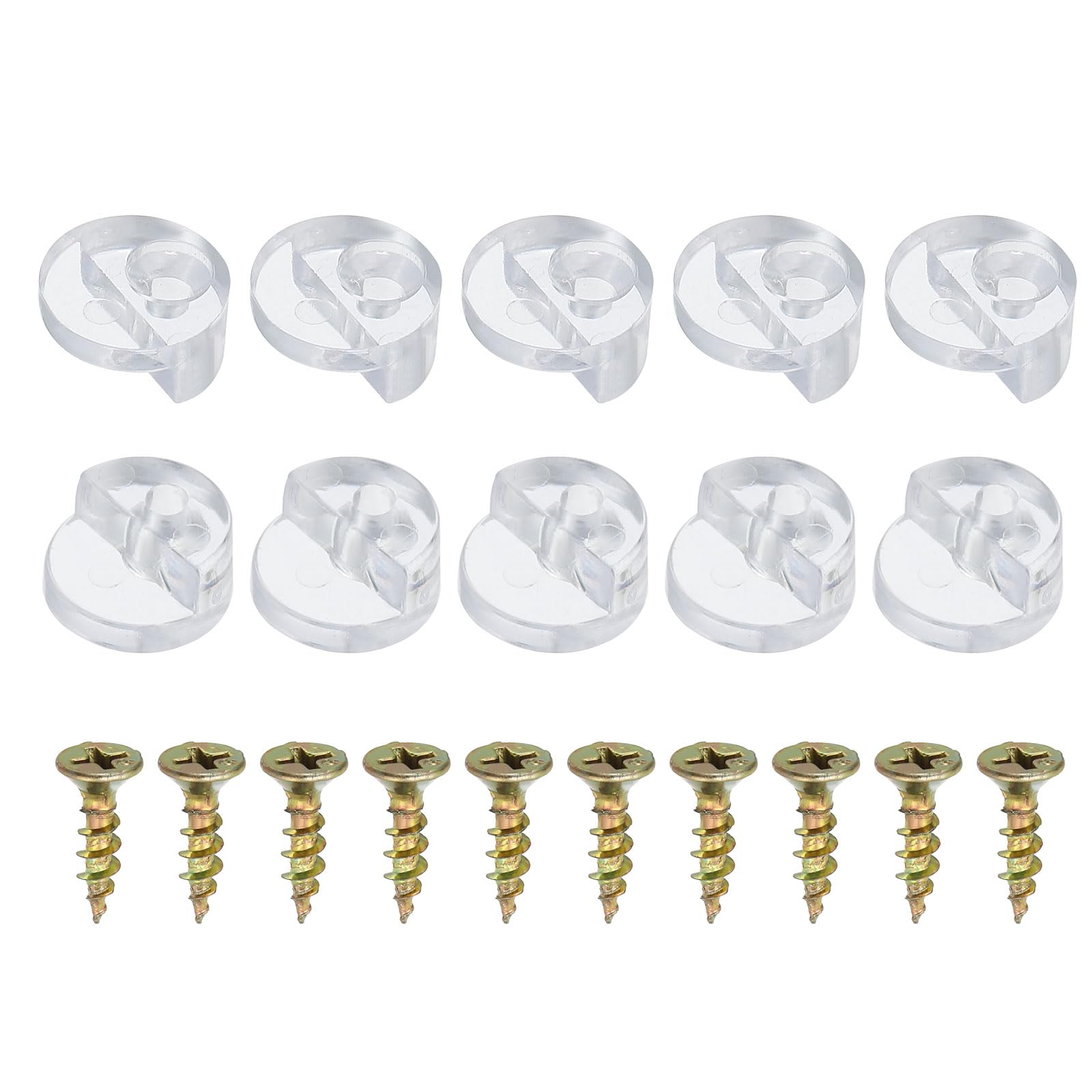 PATIKIL Clip di Fissaggio per Vetro, 20pz Clip per Vetro Armadio Clip Porta Specchio con Viti per Fissare Porte Vetro Armadi 3-4 mm, Trasparente