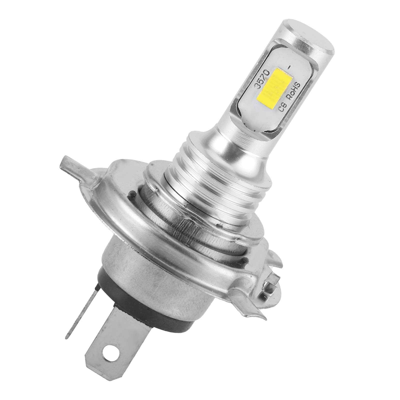 Walmeck Bombilla LED 3570, Chip LED para Faros, 12V 24V 80W, Antiinterferencias, Plug and Play, DC 12V-24V, para Luces Antiniebla o Faros, con Enchufe H4 (Amarillo)