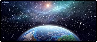 excovip Large Gaming Mouse Pad,Anti-Skid Mousepad Keyboard Mouse Pad Desk Mat with Stitched Edges For Gamer,Office,Home(700x300mm,The earth) 0063