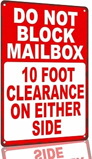 Do Not Block Mailbox Clearance Aluminum Decorative Sign, 8 x 12 Inch
