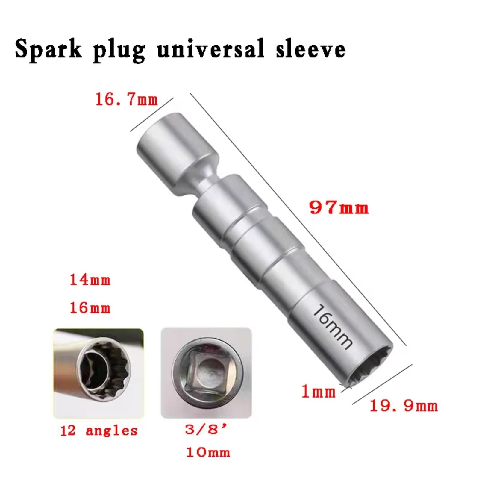 Auto per Candela Manica Chiave A Bussola Angolo Magnetico Sottile per Candele Parete Strumenti di Rimozione Compatibile con BMW Auto Chiavi Le Candele