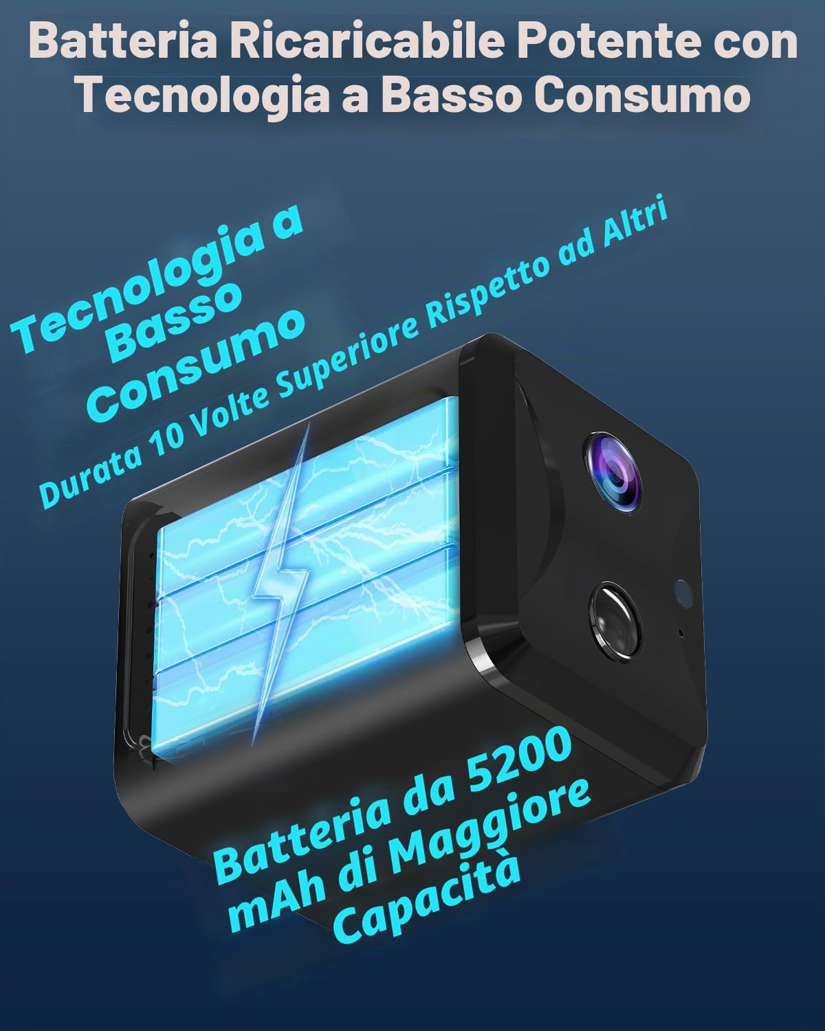 UCOCARE Telecamera con SIM 4G da Interno, Mini Telecamera 4G Senza WiFi | Batteria 5200mAh, AI Rilevamento Movimento, Visione 160°, Visione Notturna, FHD 2K Portatile per Auto, Campeggio e Viaggi