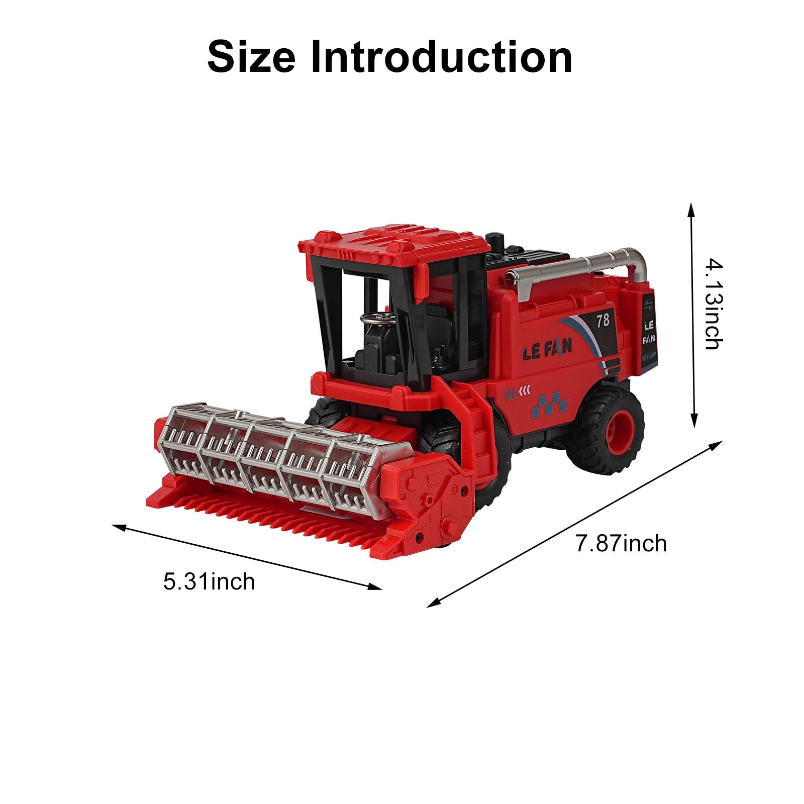 EliphonTowne Combine Harvester Toys - Simulating Wheat Cutting Scenes and Multi Joint Movable Farm Toys, Combination Harvester RED - Image 2