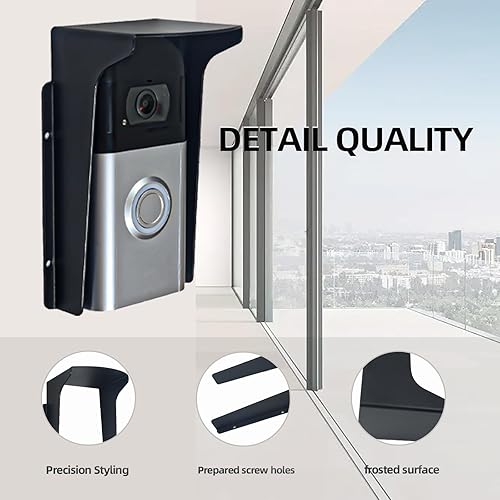 Miniatura 6 de El protector de lluvia para timbre es adecuado para la mayoría de cámaras visuales, material de hierro galvanizado de metal negro, parasol para
