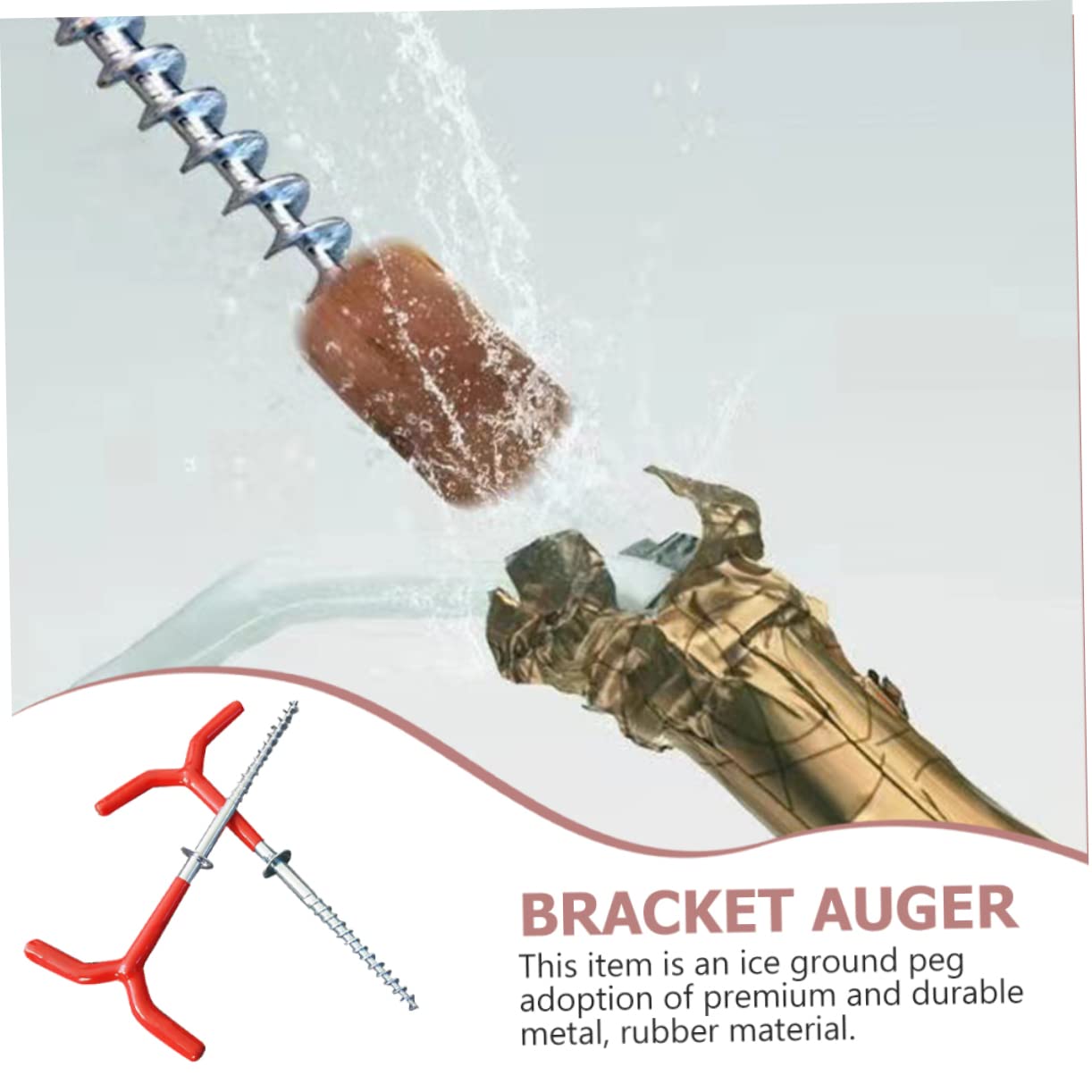 Kisangel Ice Fishing Tent Holder Screw Stakes 2pc Portable Stakes for Outdoor Tents Beach Use