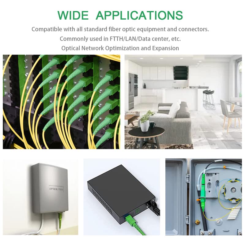 Image of (6ft /2m) SC /APC to SC /APC Armored Fiber Patch Cable, SM Singlemode Fiber Optic Internet Cable, OS2 Single Mode Fiber Optical Patch Cord, Simplex - 9 /125um, LSZH White πππ’ππ€πΎπππ‘ππ¨
