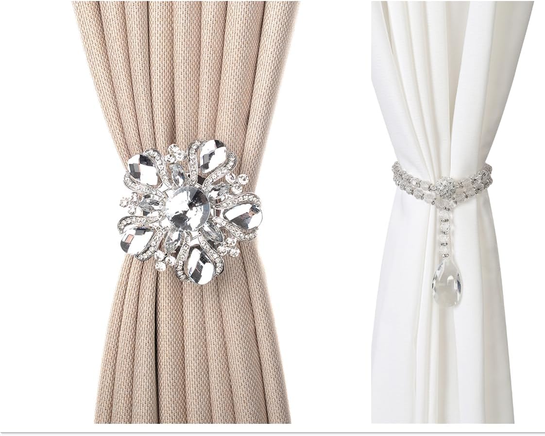 SUQ I OME 2 Pair of Magnetic Curtain Tieback and Holdback