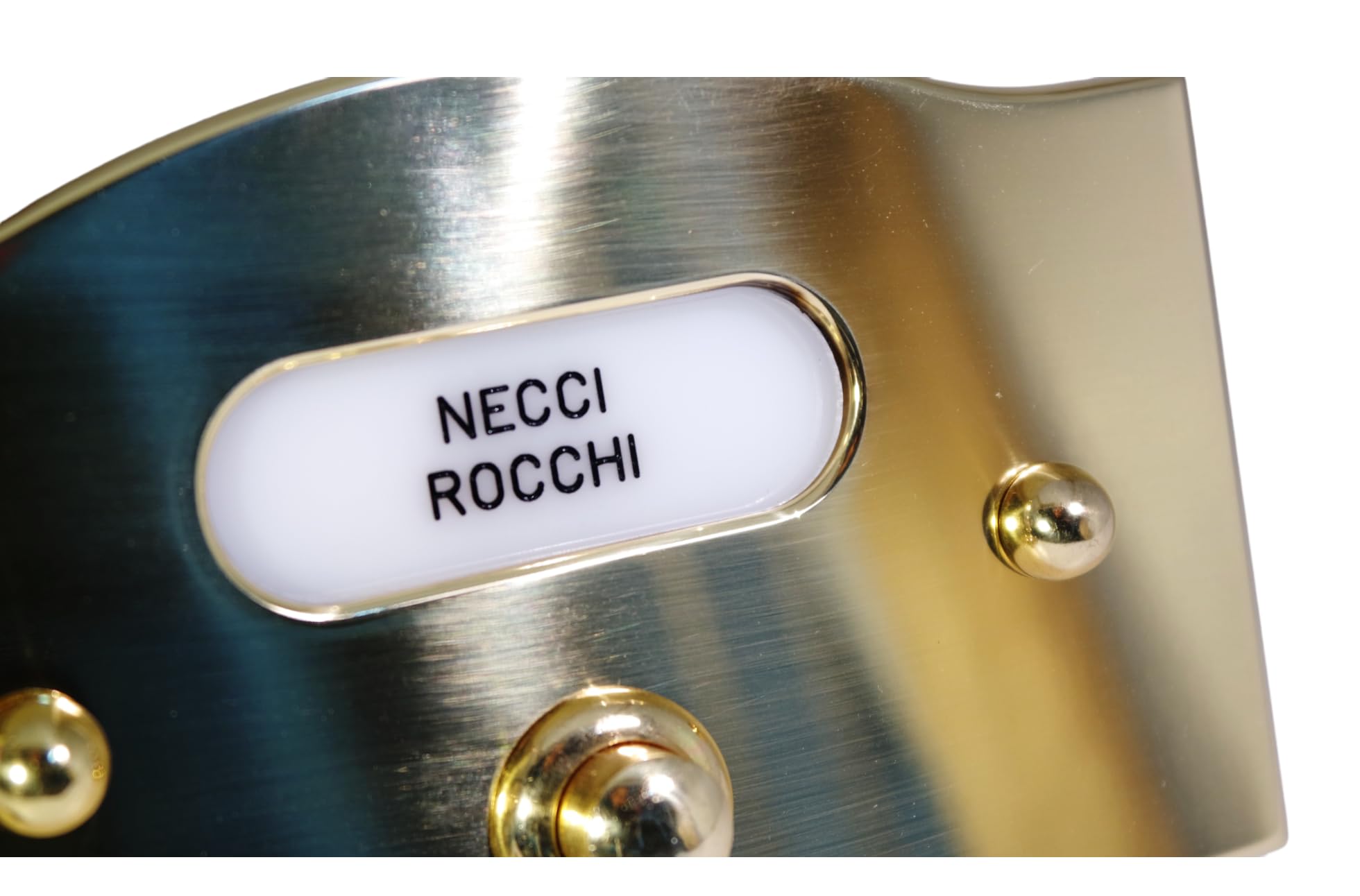 Neroni Mameli Campanello in Ottone Lucido per Esterno abitazione - Porta Ingresso Casa, con Pulsante Elettrico - Modello Costantino - Made in Italy