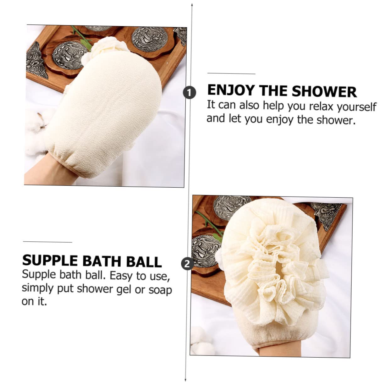 FRCOLOR 3piezas Exfoliante Esponja Doble Para Limpieza y Masaje Para y Spa Color Beige