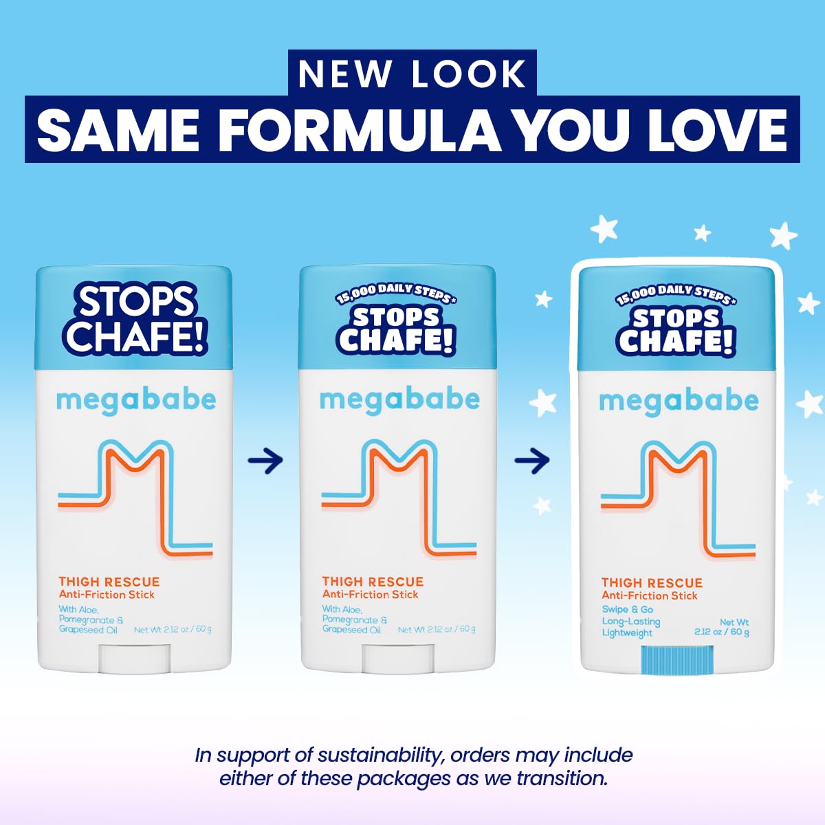MegaBabe Stick para Rescate de Muslos con Aloe, Pomegranato y Aceite de Uva