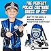 Police Officer Role Play Kit, 15 Piece Policeman Pretend Play Set, Hat Vest Badge Handcuffs Binoculars, Cop Costume Accessories, Detective, Swat Gear for Kids Dress Up, Gift for Kids 4 5 6 7 8 9 10