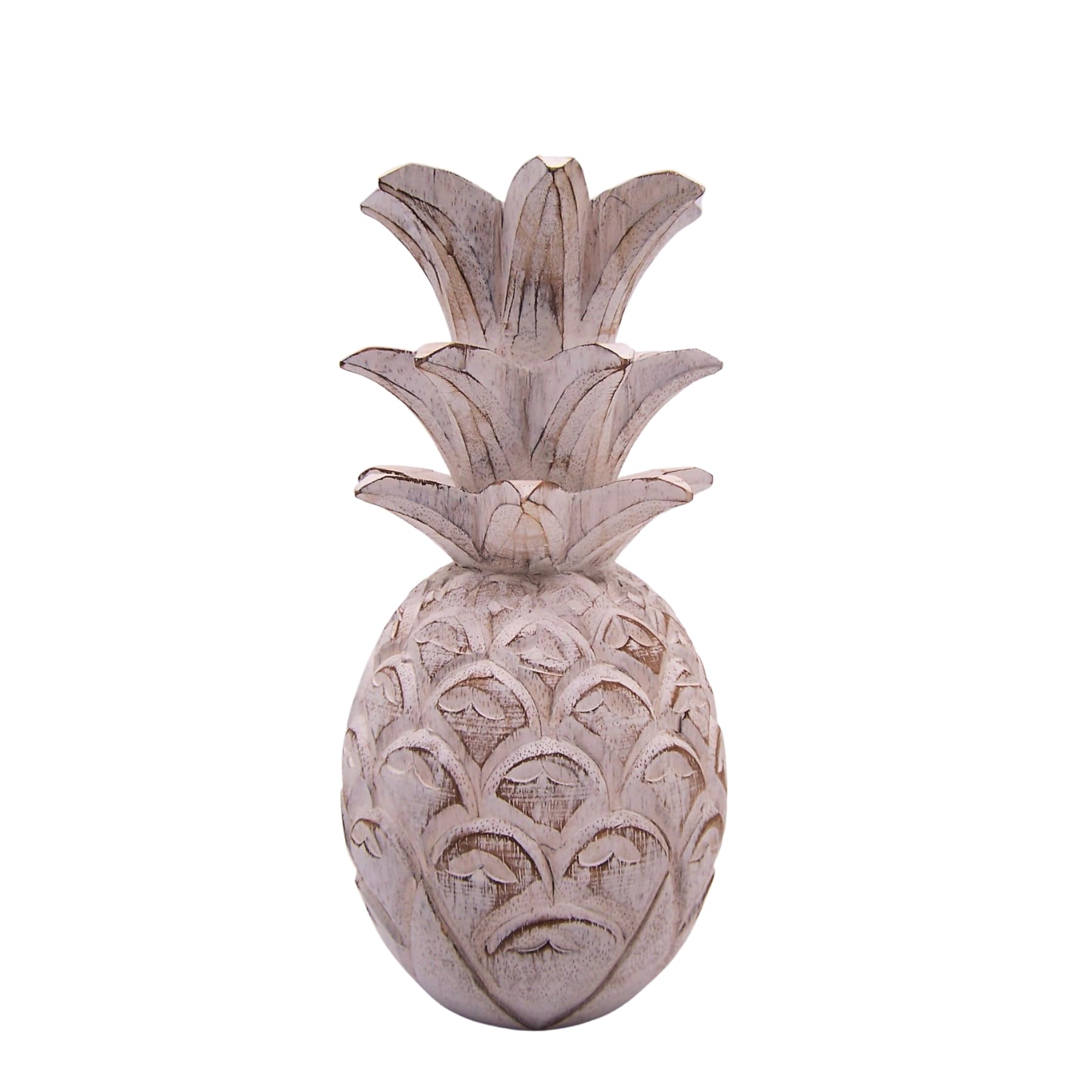 Amazon.com: Distressed White Wooden Pineapple, Nautical Home